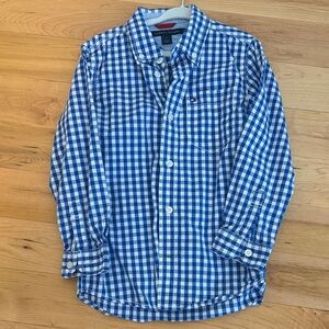Tommy Hilfiger (at Macys) Blue Checkered Boys Shirt 5T